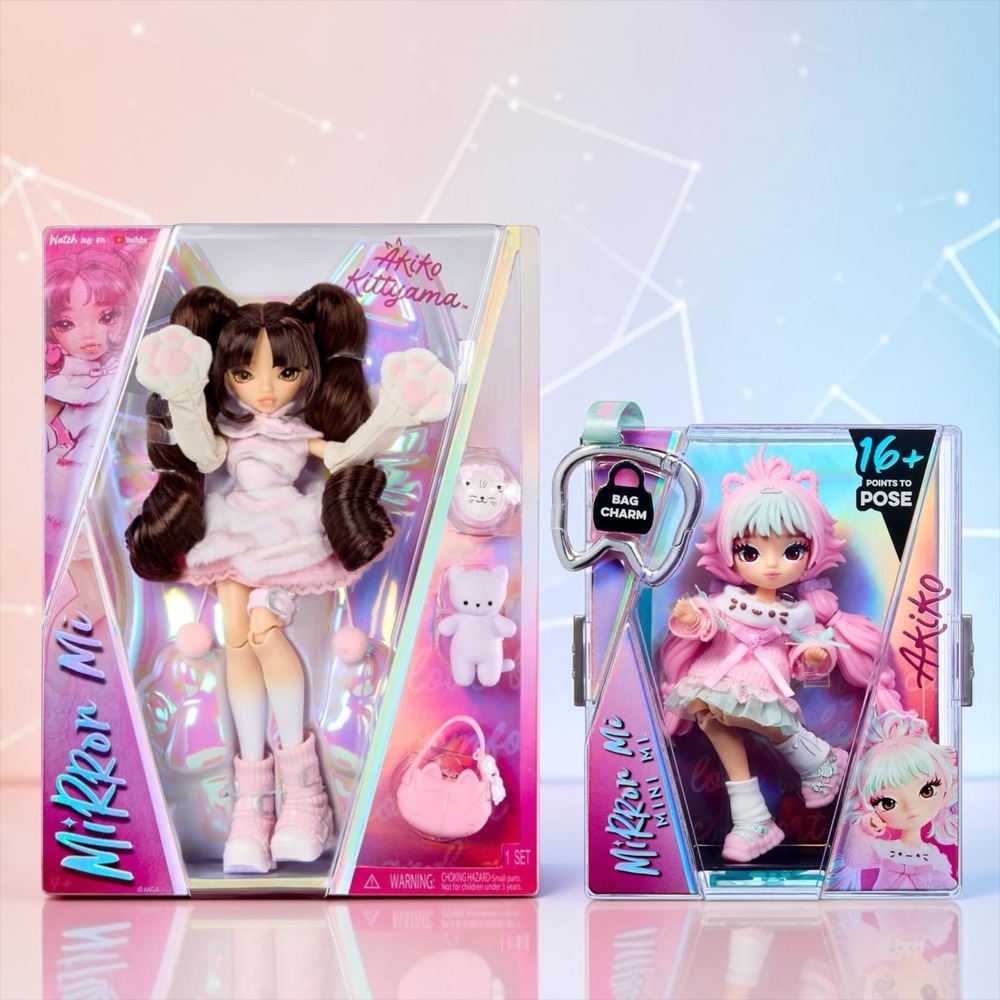 MGA Mirror Me Akiko Kittiyama Doll and Mini Me Akiko Bag Charm Set New